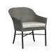 Rounded Back Mocha Steel & Dark Grey Rattan Dining Chair with Cushion