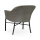 Rounded Back Mocha Steel & Dark Grey Rattan Dining Chair with Cushion