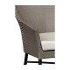 Rounded Back Mocha Steel & Dark Grey Rattan Dining Chair with Cushion