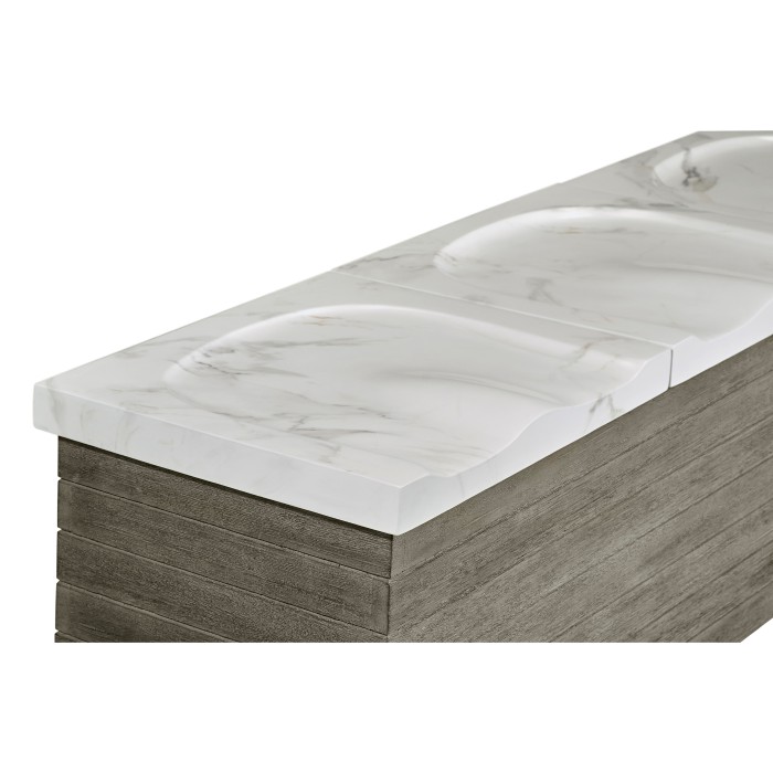 Grey & Faux Marble Storage Bench
