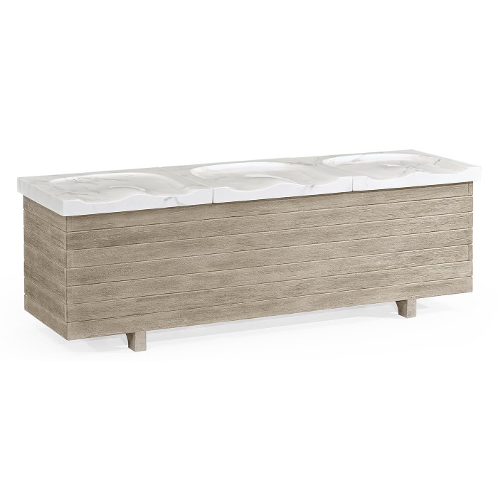Navajo Sand & Faux Marble Storage Bench