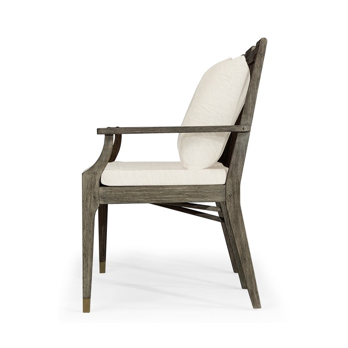 Grey Garden Bench with Cushion & Pillows