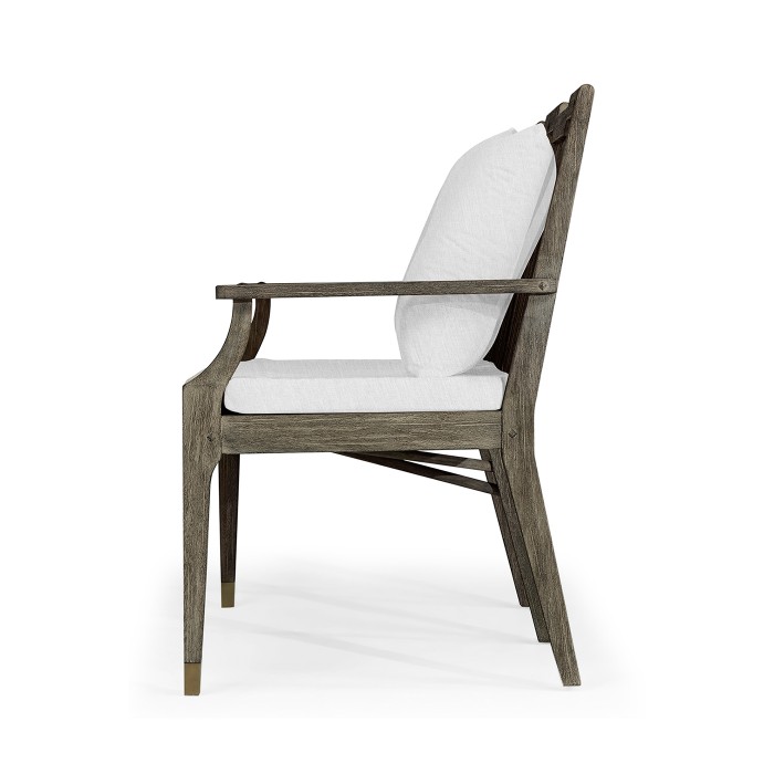 Grey Garden Bench with Cushion & Pillows