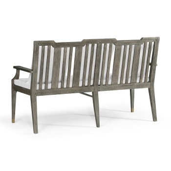 Grey Garden Bench with Cushion & Pillows