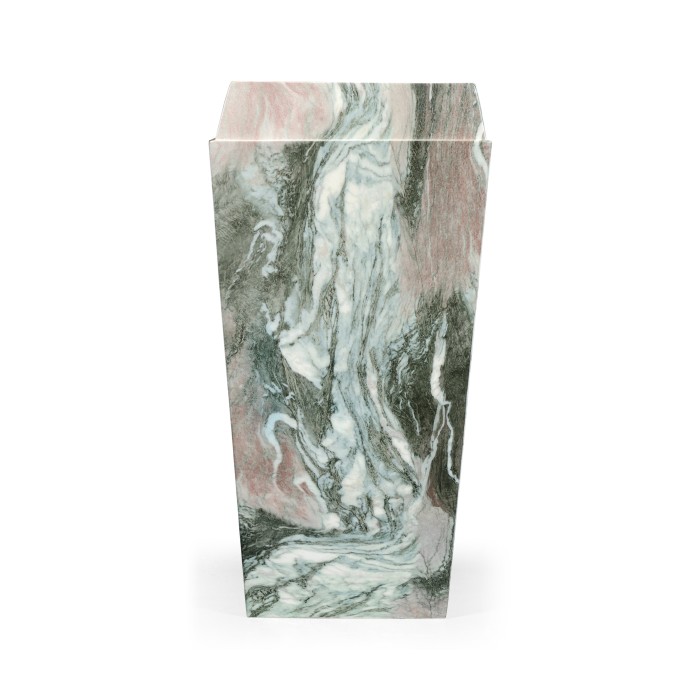 Medium Square Faux Black & Grey Marble Planter