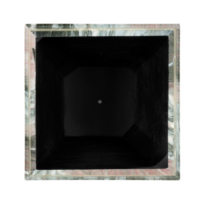 Medium Square Faux Black & Grey Marble Planter