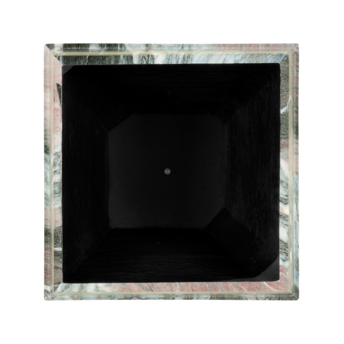 Medium Square Faux Black & Grey Marble Planter