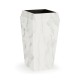 Medium Square Faux White & Grey Marble Planter