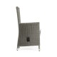 Grey Wicker Rattan Dining Chair with Reclining Back